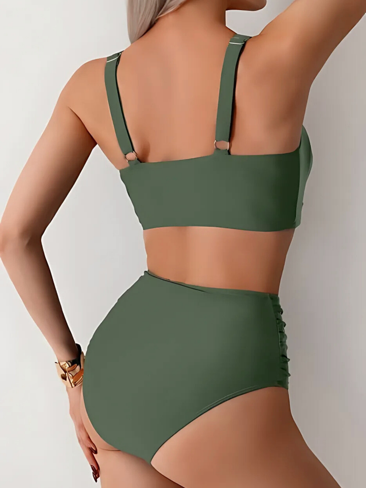Laura - Bandeau-bikini med flæser