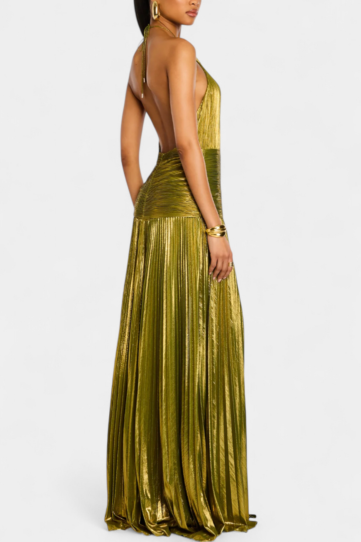Eleanor - Metallic kjole med åben ryg