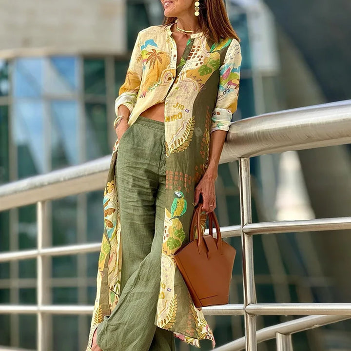 Lilly™ – Linned Co-ord Sæt – Elegant uden besvær