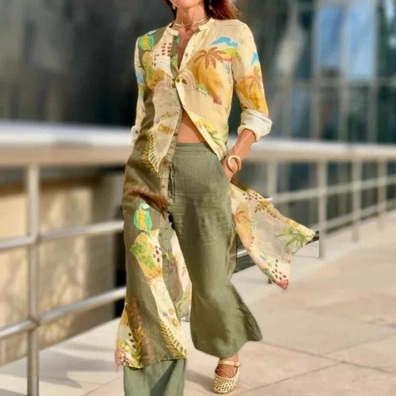 Lilly™ – Linned Co-ord Sæt – Elegant uden besvær