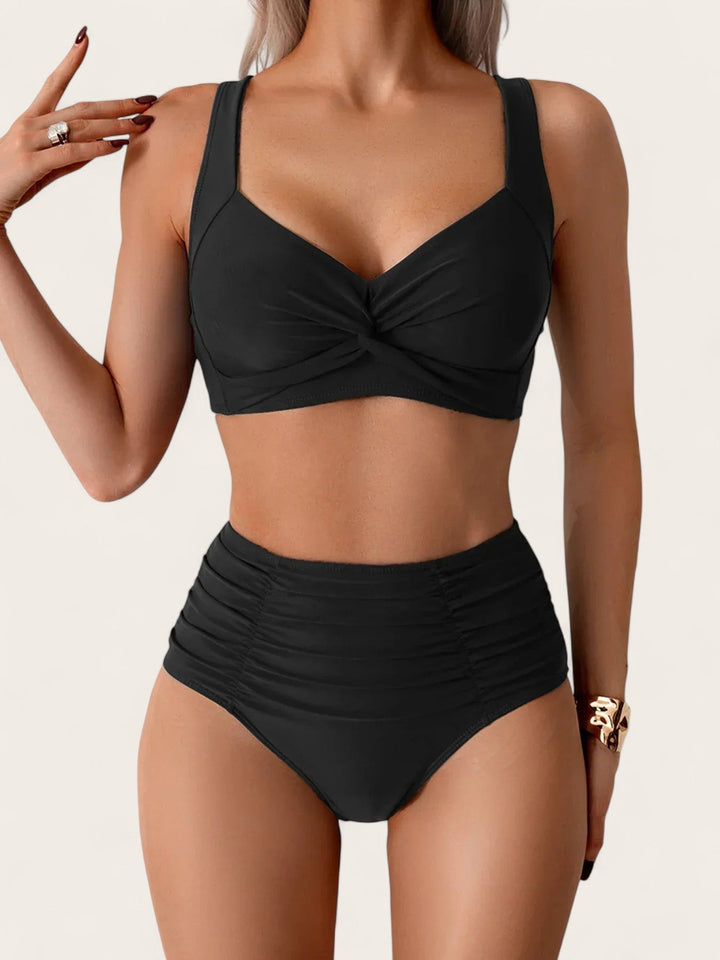 Laura - Bandeau-bikini med flæser